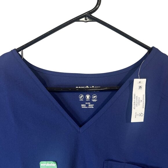 Scrubstar Unisex Size XL Core Essentials V-Neck Scrub Top Indigo NWT - Picture 2 of 12